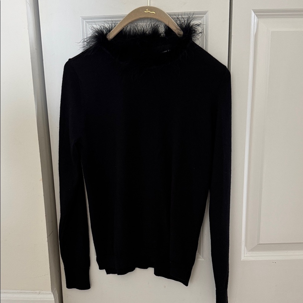 Simone Rocha Black Top with Feather Detail